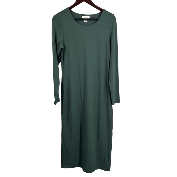 Aritzia | Dresses | Babaton By Aritzia Green Long Sleeve Midi Dress  Minimalist Style Stretchy Xl | Poshmark